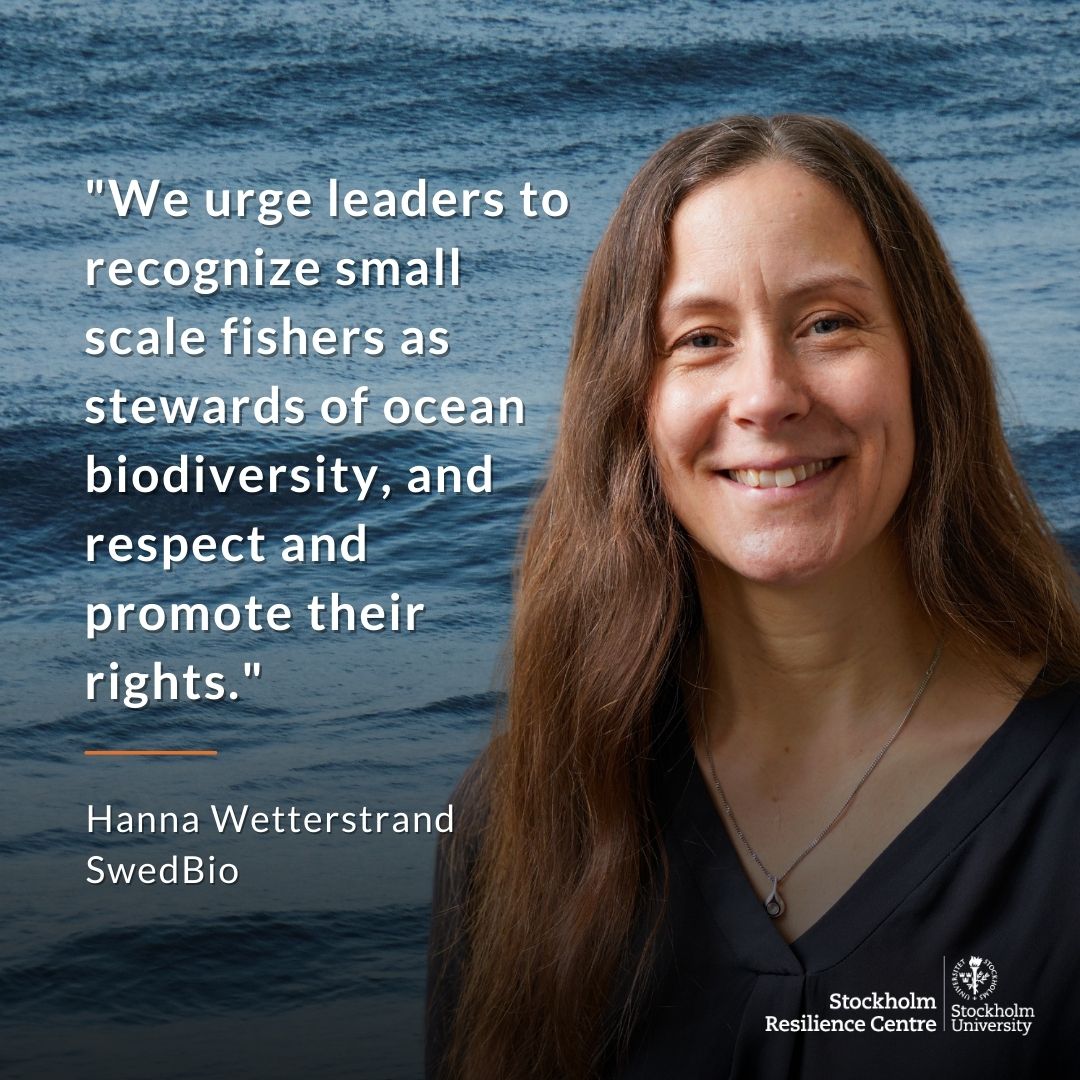 "We urge leaders in the UN Ocean conference to recognize small-scale fishers as stewards of ocean biodiversity, and respect and promote their rights", says SwedBio's Hanna Wetterstrand.